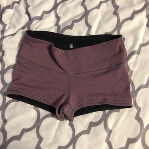 Reversible purple/black Lululemon shorts